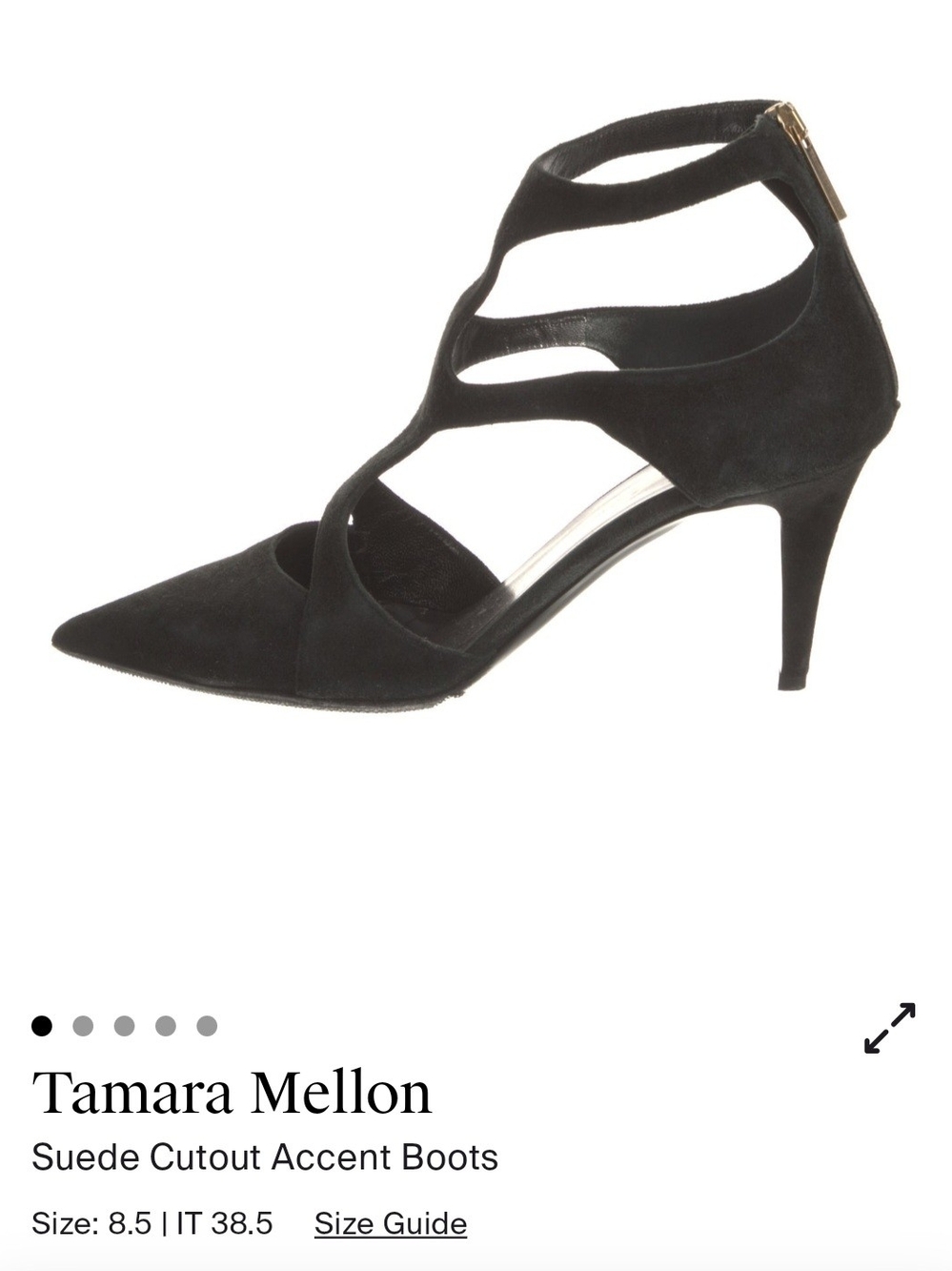 Tamara Mellon Black Suede Strappy Cutout Pumps